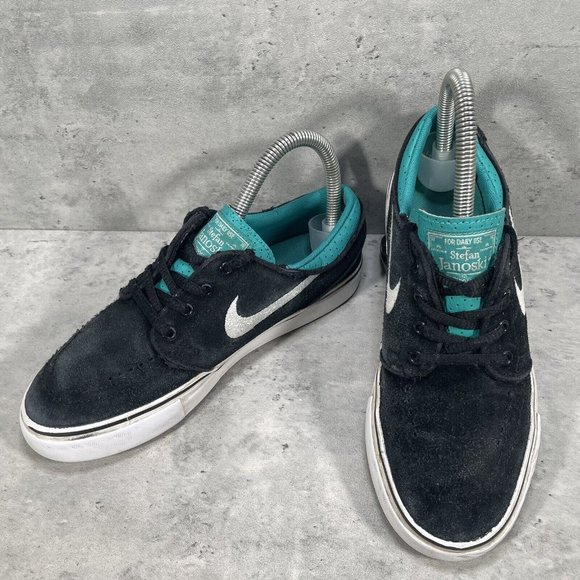 Nike Stefan Janoski GS Black Blue Skate Shoes Boy's Youth Size 4Y - 525104-013 - Picture 1 of 10
